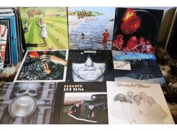 Lot Of 9 Vintage Record Albums With Grateful Dead, Hot Tuna, Outlaws, Brain Salad Surgery & More