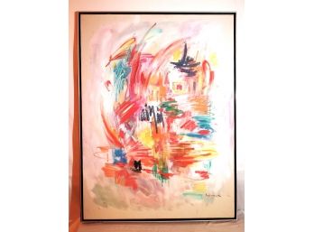 Schreck Abstract Painting Titled Chinatown With Provenance