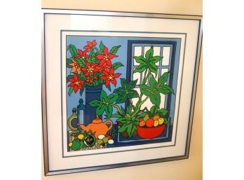 Edward Sokol Artist Proof Of Colorful Still Life Titled Blue Room