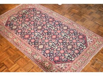 Antique Hand Made Oriental Area Rug With Geometric Design