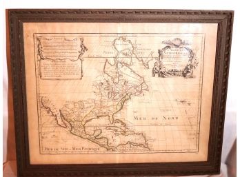Framed Antique French Map Of North Sea & Pacific Ocean