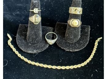 MIXED LOT GOLD JEWELRY - 6 PC