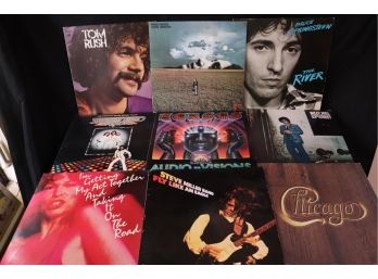 Lot Of 9 Vintage Record Albums With Springsteen, Steve Miller, Billy Joel & More