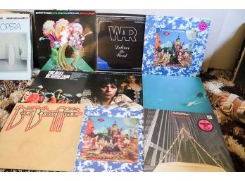 Lot Of 9 Vintage Record Albums With Rolling Stones With Hologram &, Space Opera, War, Eric Clapton & More