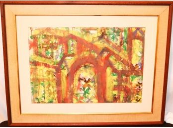 Abstract Watercolor Signed By Artist  F Sayer