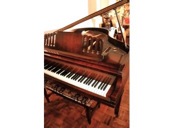 Beautiful Vintage Hardman Piano In Lustrous Walnut Wood Finish With Bench
