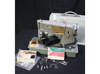 Mid Century Singer Sewing Machine Style O Matic 328 In Original Case