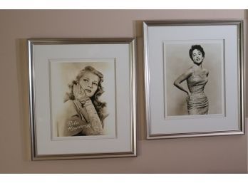 Rita Hayworth & Elizabeth Taylor Vintage Movie Starlet Poster Prints In Quality Chrome Finish Painted Matte
