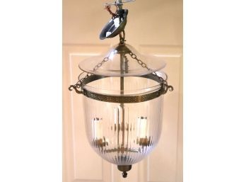 Wide Taper 3 Bulb Urn Candle Pendant With Glass Dome Approximately 11.5 Diameter X 24 Tall