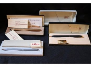 Collection Of Vintage Cross Pens With Boxes!