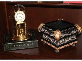Howard Miller Carriage Clock, Decorative Planter Box & Cool Botanique Faux Book/ Storage Box