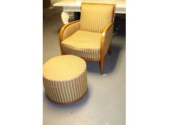 Vintage Chair & Ottoman Made In France