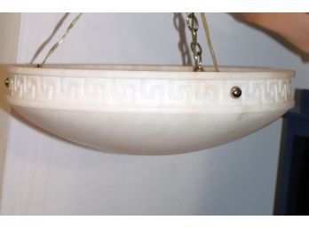 Alabaster Light Fixture With 3 Lights Approx 20 Inches X 6 Inches