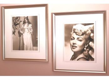 Lana Turner & Rita Hayworth Movie Starlet Posters In Quality Chrome Finished Painted Matted Frames