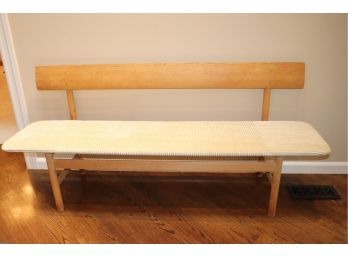 Pegged Wood Bench, Will Look Great With Some Fresh Oil Or A New Coat Of Stain, Corded Jacquard Fabric