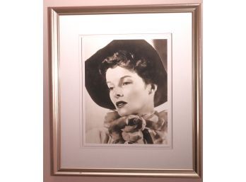 Katherine Hepburn Movie Starlet Poster In A Chrome Finish Painted Matted Frame, Great For Your Home Dcor