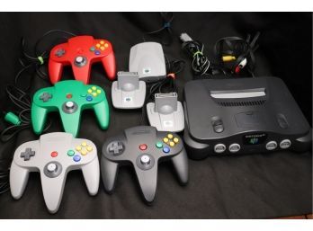 Nintendo 64 Game System With Accessories Includes 4 Controllers, Transfer Packs & Wires