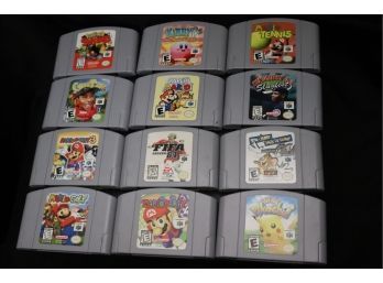 .Nintendo 64 Games With Case, Pokemon Snap, Stadium 1&2, Pikachu & Mario Kart 64, Smash Bros, Mario Party,
