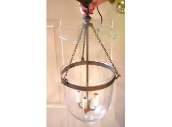 Wide Taper 4 Bulb Urn Candle Pendant With Glass Dome Approximately 11.5 Diameter X 24 Tall