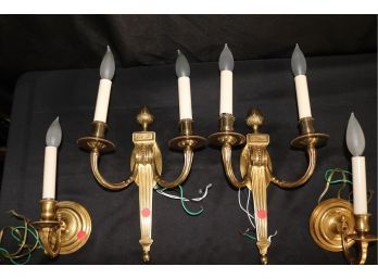 4 Wall Sconces Include A Pair Of Louis The 16th Style With 2 Lights Model 6066CK