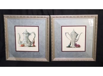 Vintage Sandy Lynam Clough Tea Kettle Prints In Matted Frames