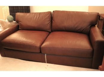 Crate & Barrel Leather Sleeper Sofa
