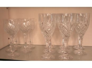 Collection Of Pretty Crystal Wine Glasses Includes 8 Red Wine & 5 White Wine Glasses