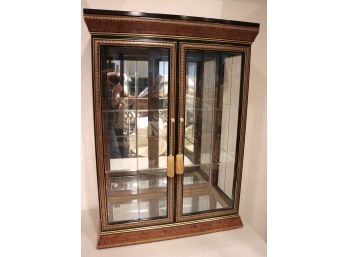 Vintage Mirrored Wall Cabinet With Glass Doors, Great For Your Collectibles!