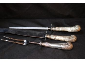Antique Serving Pieces With Sterling Handles By Ambassadors Cutlery MFG Co. Sheffield England