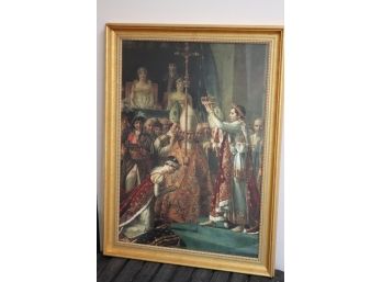 Framed Vintage Print Of Crowning Of Napolean  Approx 22 X 29 Inches