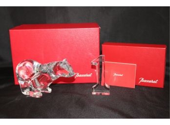 Baccarat Crystal Bear & Number 1 With Box