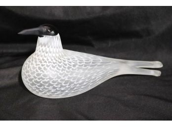 Gorgeous Frosted Murano Glass Bird Signed & Numbered On The Bottom 1902/3000 - 12 X 5.5 Inches