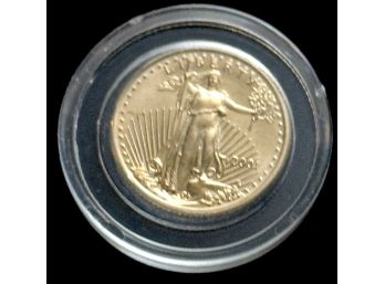 2001 $5 American Gold Eagle Coin - AU/excellent Condition