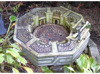 Vintage/Antique Handmade Mosaic Marble Garden Fountain, Amazing Design Will Look Beautiful Cleaned Approx