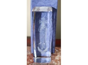 Etched Religious Paperweight In Box