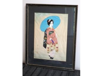 Vintage Geisha Print In Frame