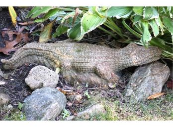 Quality Cement Alligator Lawn Ornament Approximately 9 Inches X 29 Inches