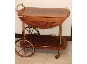 Vintage Flame Mahogany Flip Side Serving Cart.