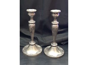 Pair Of Gorham Weighted Sterling Silver Candlesticks