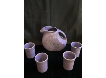Fiestaware 60th Anniversary Lavender Pitcher With 4 Cups