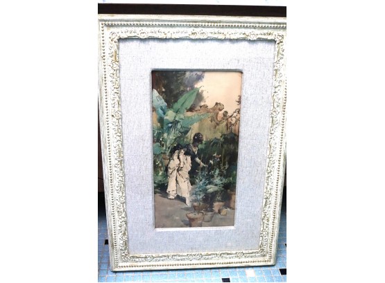 Framed Print In A Wood Frame Signed By Artist On The Lower Left Corner As Pictured