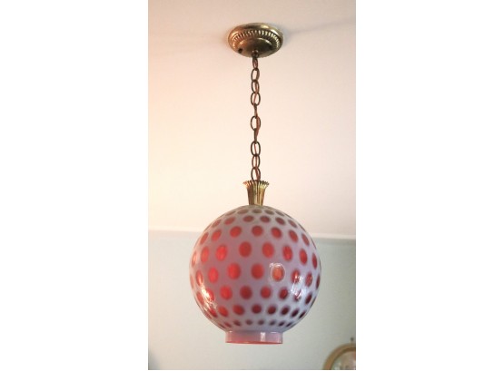 Vintage Pink Frosted Glass Pendant Light