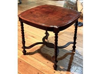 Wood Burl Side Occasional Table With Beautiful Detailing