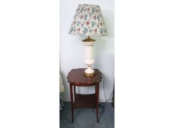 Vintage Table Lamp Converted From A Vase & Carved Wood Side Table