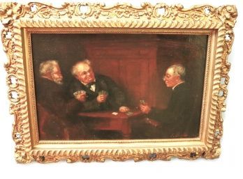 Antique Painting In Original Carved Wood Frame Signed By The Artist