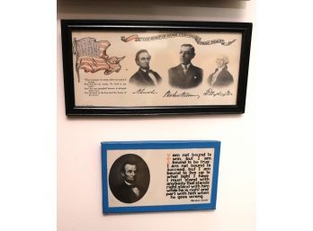 'The Right Is More Precious Than Peace 1917 HF Newfield Framed Quote By Abraham Lincoln