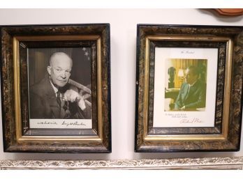 Vintage Presidential Photo Print With Best Wishes By Dwight D Eisenhower & President Richard Nixon