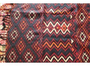 Vintage Hand-Woven Kilim Wool Rug Measures Approximately 55 W X 37 Sinai Bedouin Colors