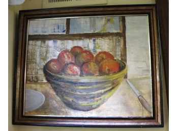 Painted Still Life In A Distressed Finish Frame