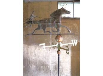 Vintage Copper Metal Weathervane With Stand